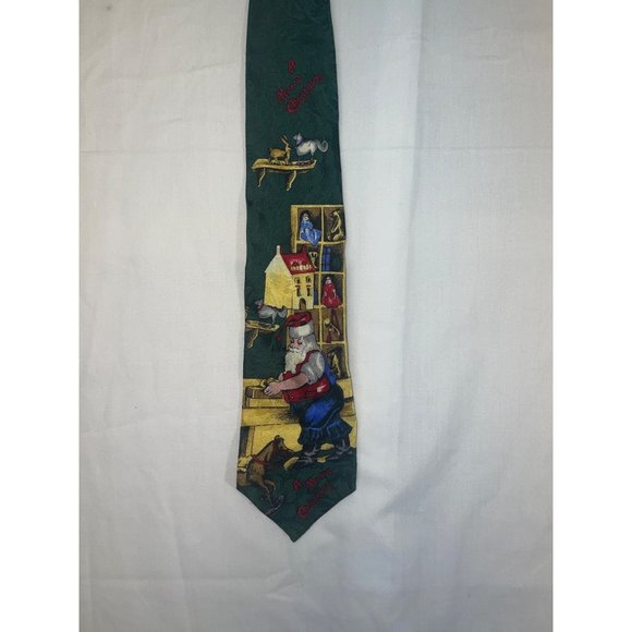 Craft and barrow men’s tie Santa in His Workshop A Merry Christmas 100% Silk Mad - Picture 4 of 7